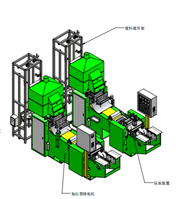 加长带压板装置平切铸板机