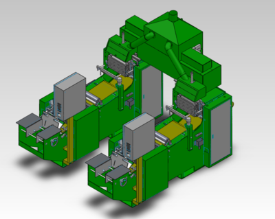 Casting machine with one furnace and two machines (old model)